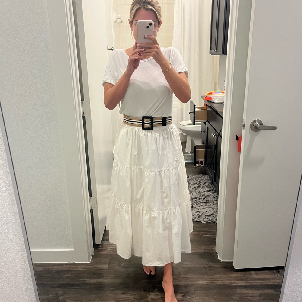 White Skirt with Belt